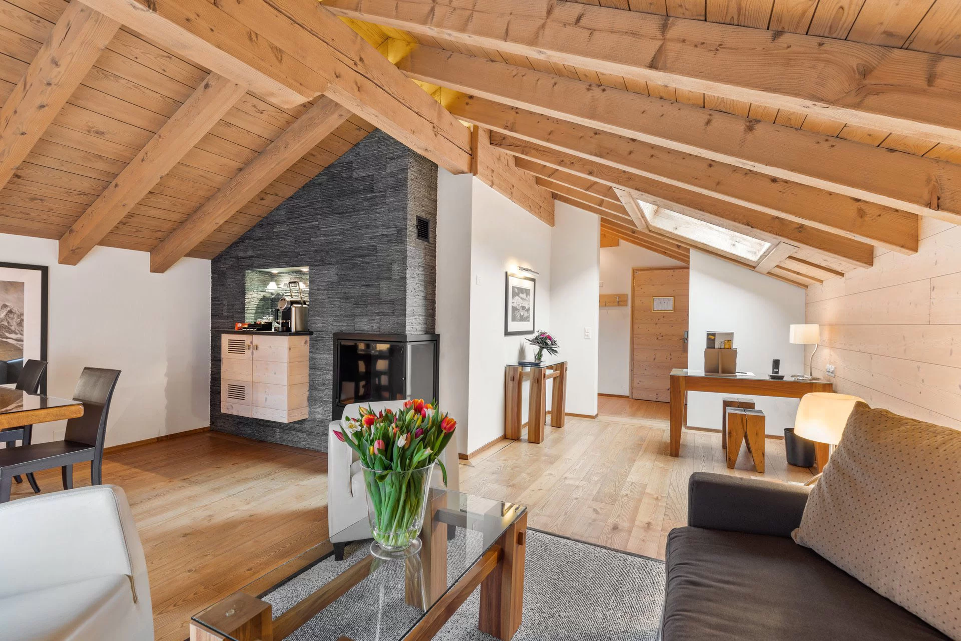 Chalet Suite Living Room Space - Grand Hotel Zermatterhof