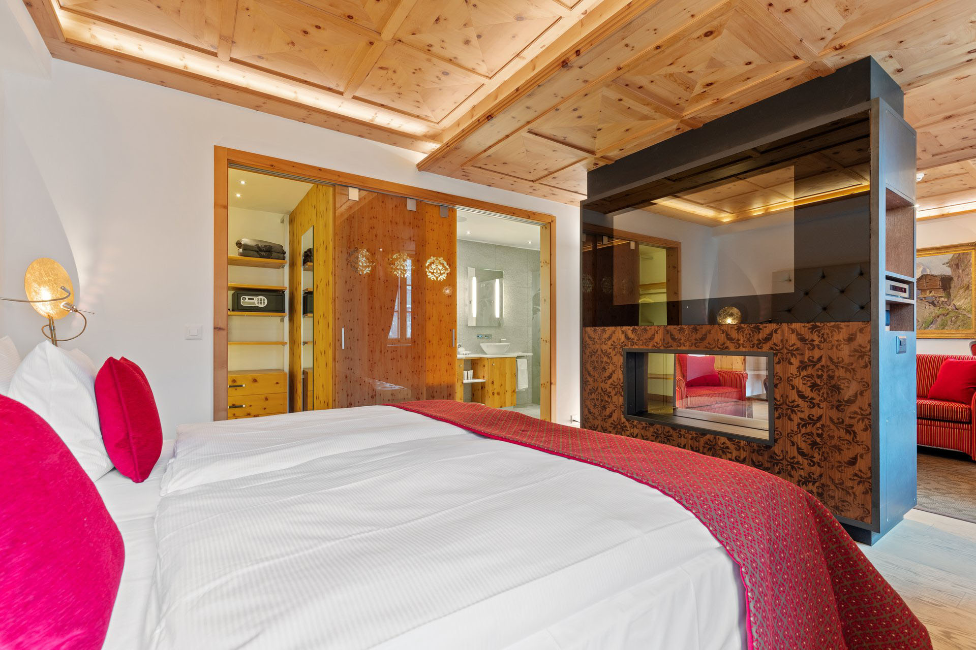 Superior One Bedroom Suite Bedroom Interior - Grand Hotel Zermatterhof